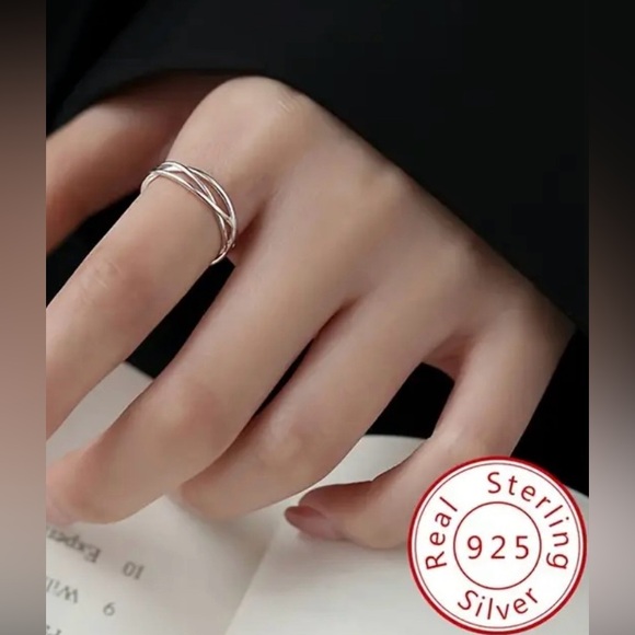 NWT Sterling Silver 925 Twisted Cuff Ring-OS Intertwined Silver Design
MSRP $45 - Picture 7 of 12